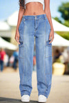 Seams So High-Rise Straight Cargo Jeans