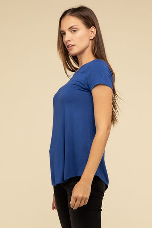 Ebb & Flow Rayon Short Sleeve Top in a Variety of Colors