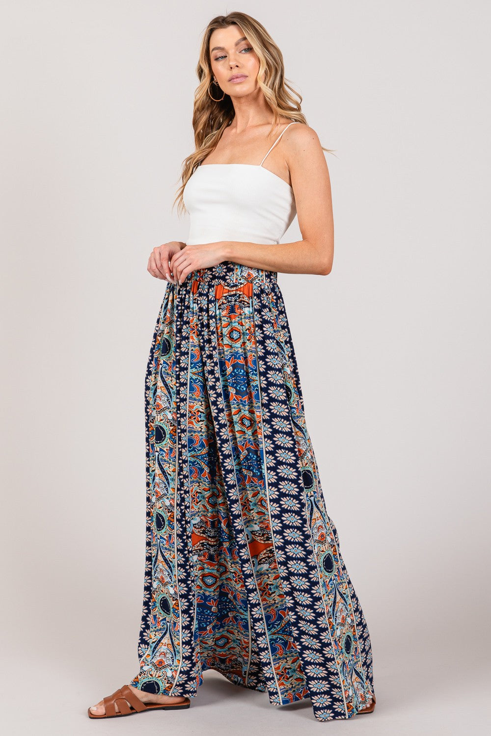 Free Spirit Geo Print Wide Leg Pants