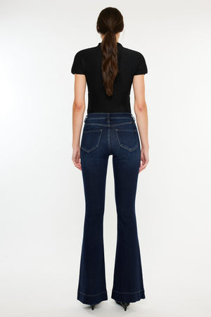 Hey Slim Flare High Rise Jeans in Dark Wash