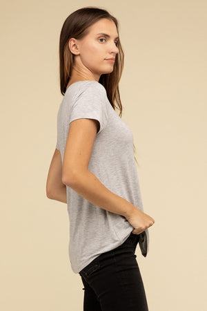 Ebb & Flow Rayon Short Sleeve Top in a Variety of Colors