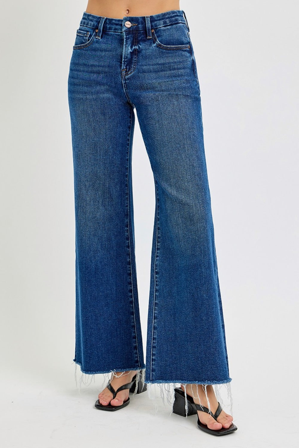 Shape Up Tummy Control Wide Leg Jeans in Dark Wash