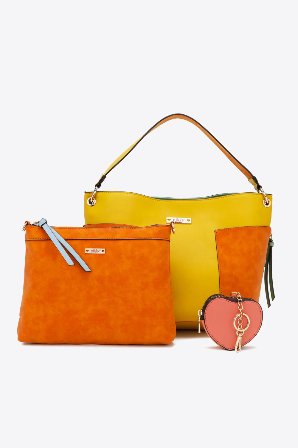 Sweetheart Handbag Set in Beige, Mustard, Lavender, Dusty Pink & Mid Gray