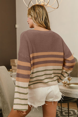 Dynamic Color Block Striped Sweater