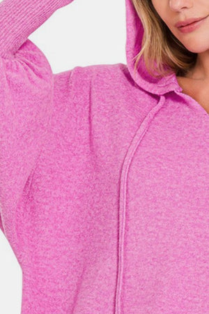 All the Fuzzies Hoodie in Bright Mauve