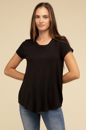 Ebb & Flow Rayon Short Sleeve Top in a Variety of Colors