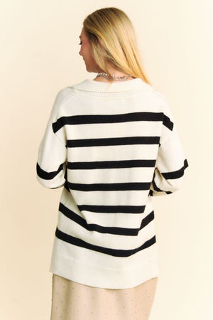 Stripe Hype Side Slit Sweater