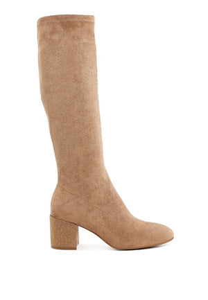 I'm So Fancy Knee High Boots in Camel, Black & Taupe