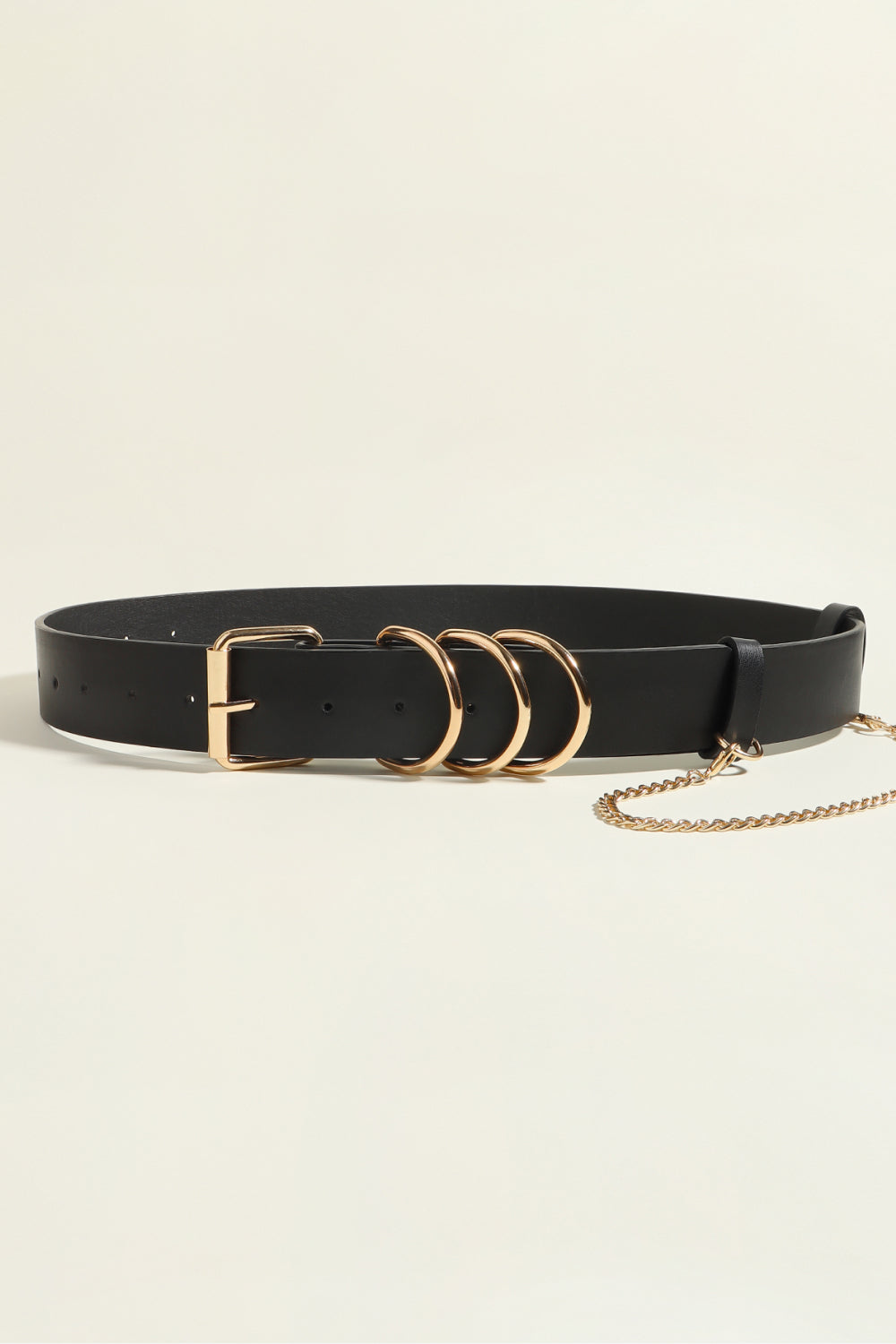 Ring Power Faux Leather Harness Belt in Black/Gold & Black/Silver