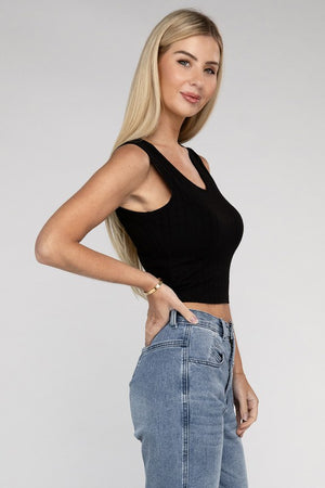 Rae Cropped Ribbed Sleeveless Top in a Variety of Colors