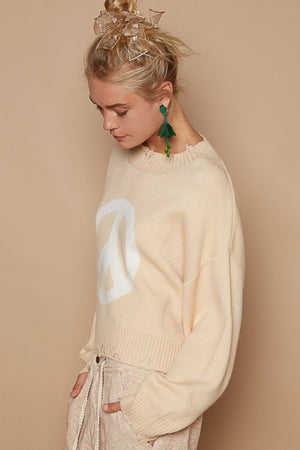 Inner Peace Sweater in Cream/White