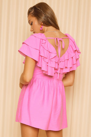 So Many Ruffles Romper in Sweet Pink