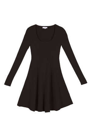 Made with Flare Knit Dress in Black & Beige