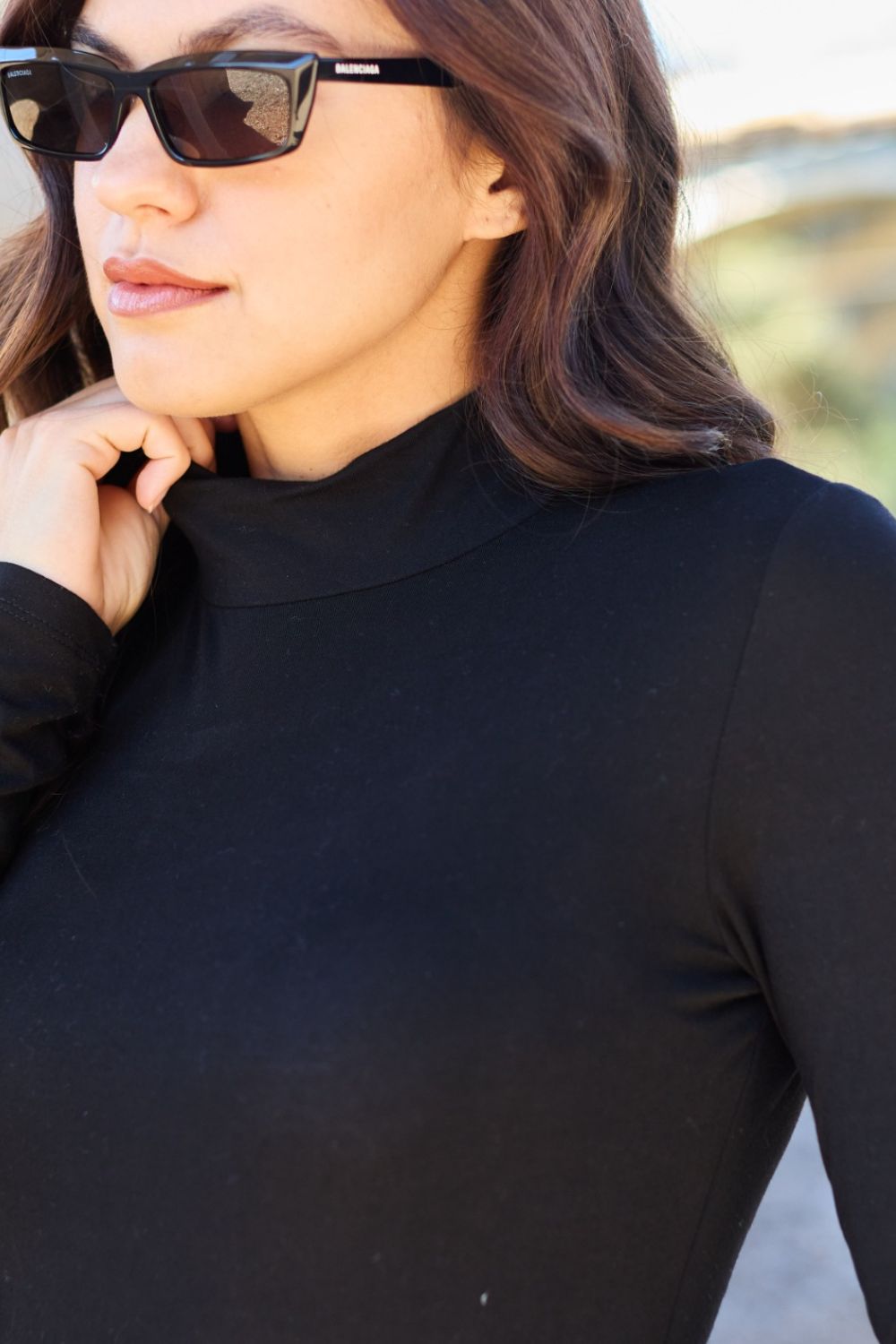 Smooth Layer Long Sleeve Bodysuit in Black, Mocha, Blue, & Hot Pink