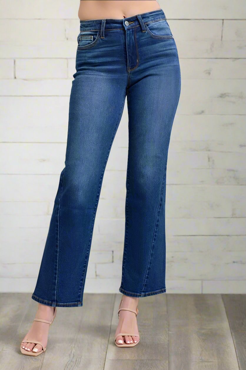 The Seam Dream Ankle Length Straight Jeans in Medium Wash