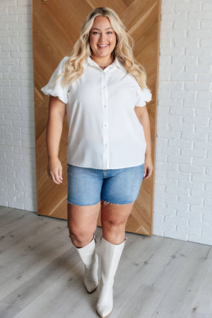 So Profesh Balloon Sleeve Blouse in White