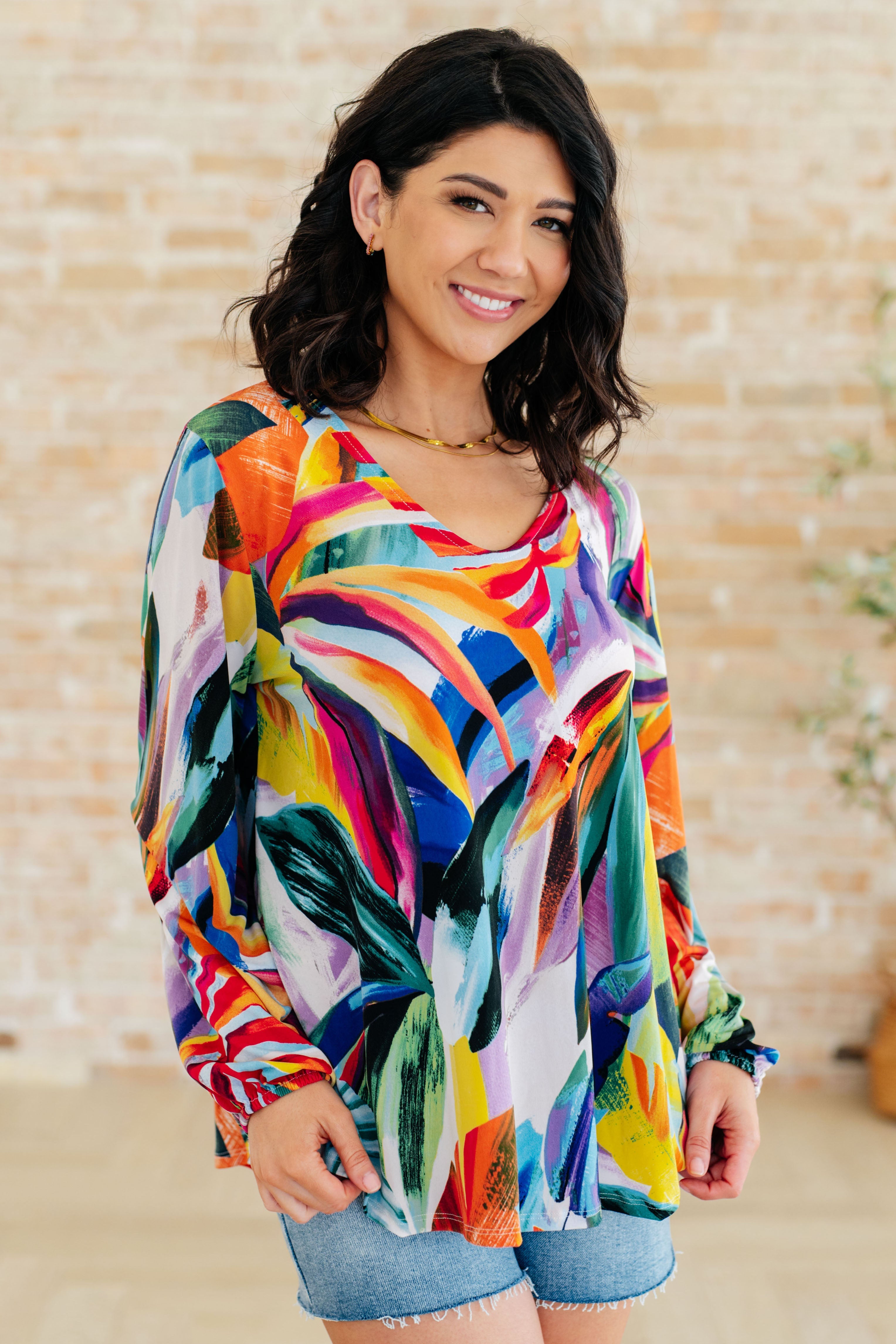 So Vibrant Tropical Blouse