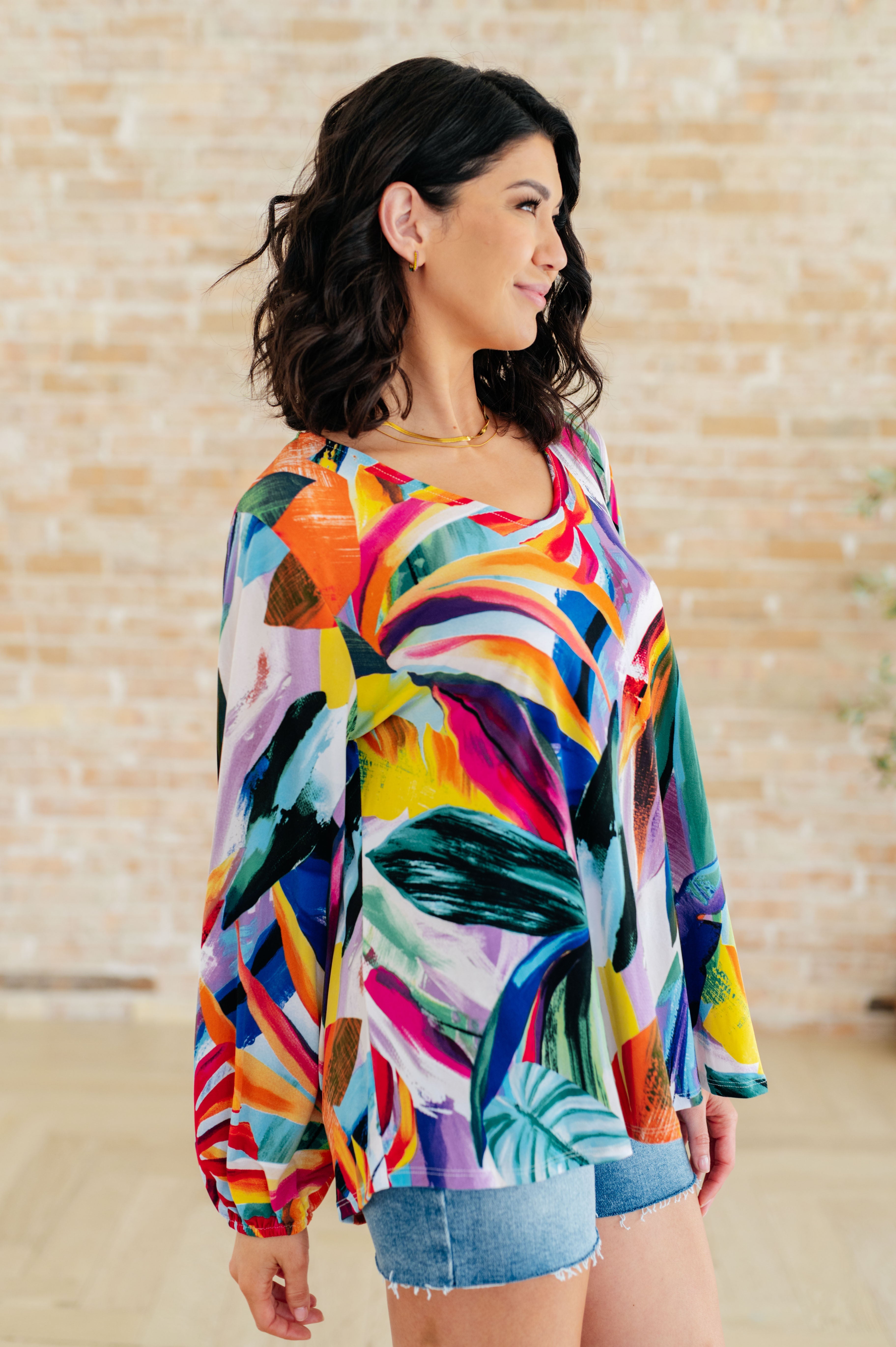 So Vibrant Tropical Blouse