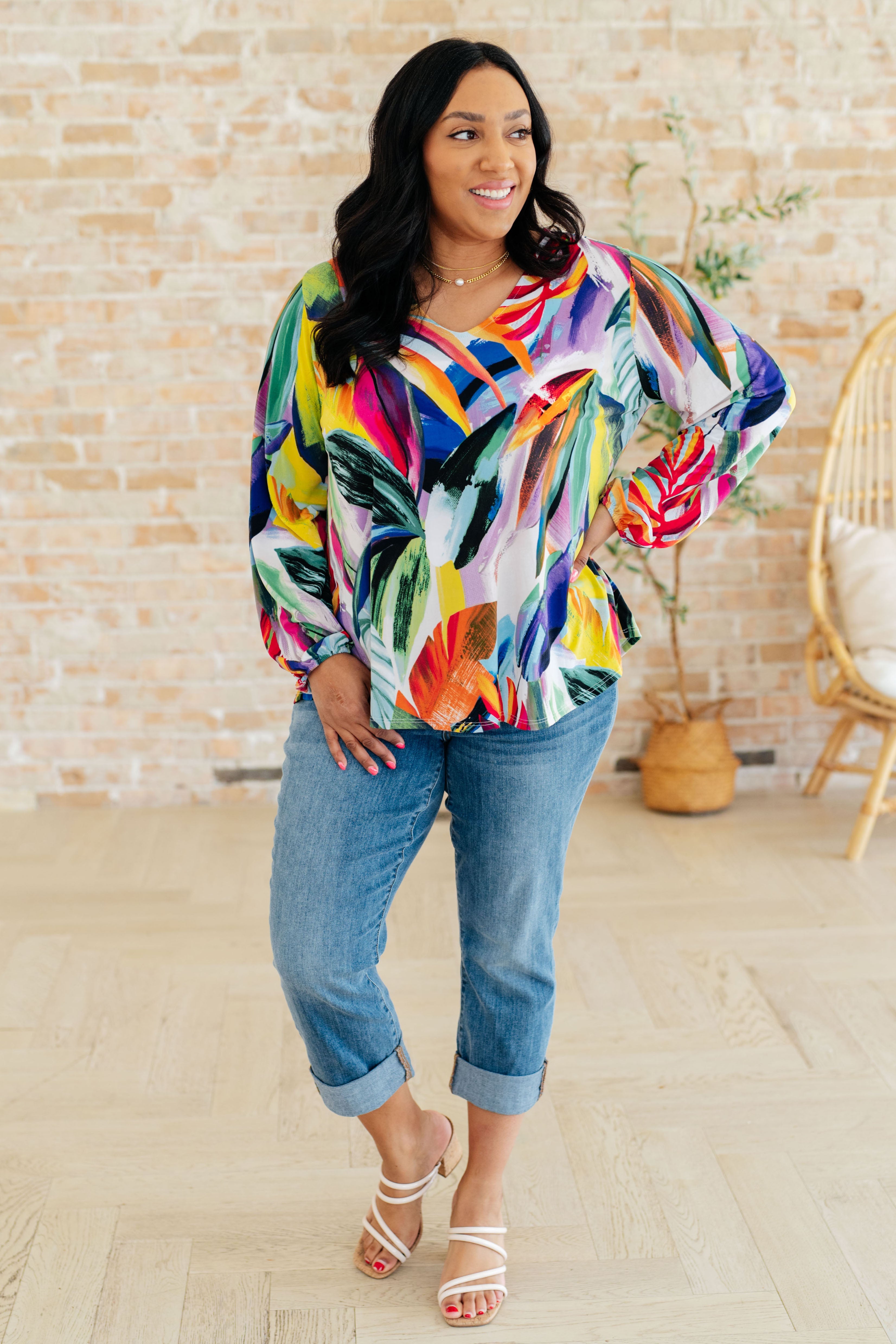 So Vibrant Tropical Blouse