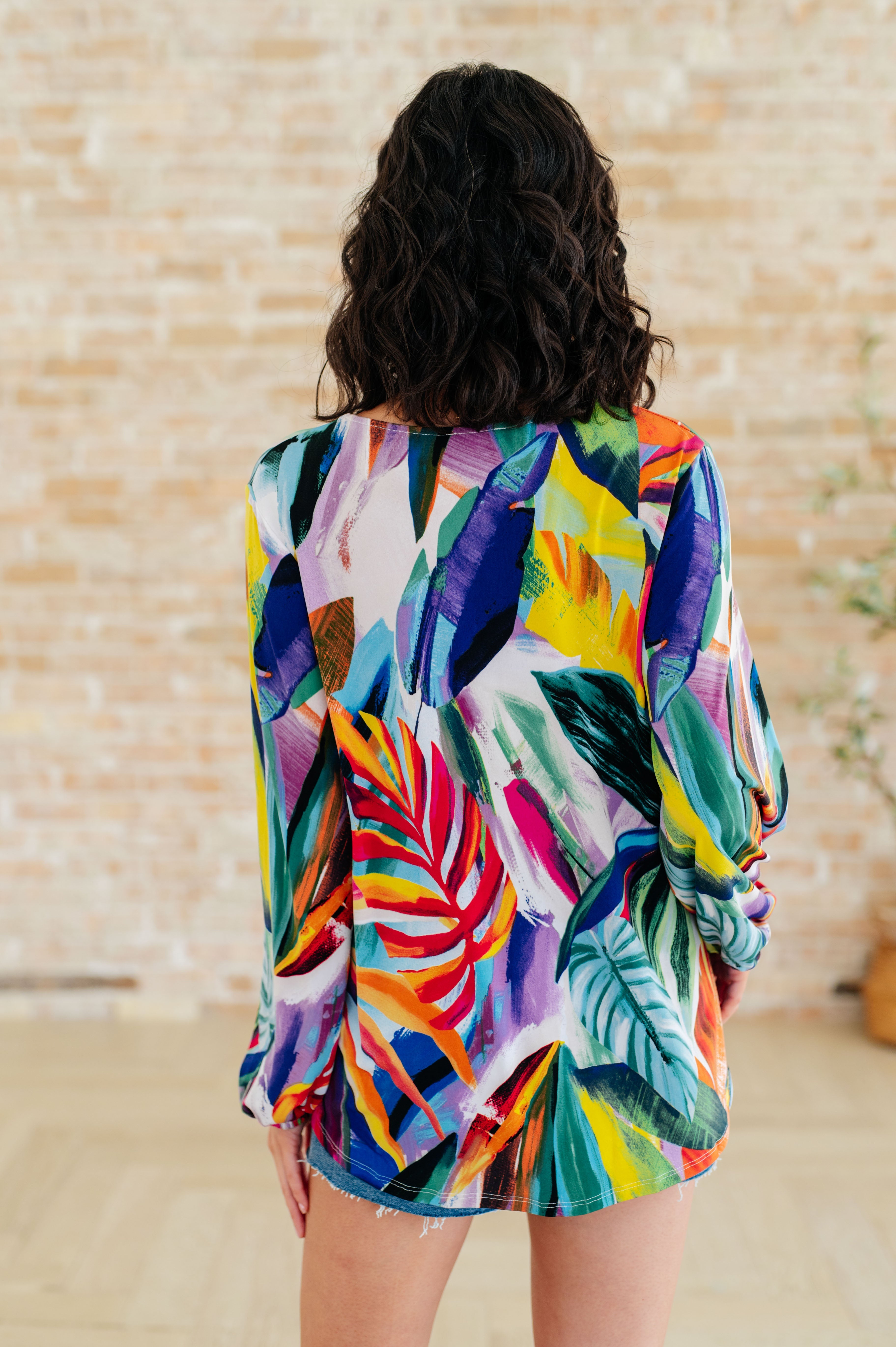 So Vibrant Tropical Blouse