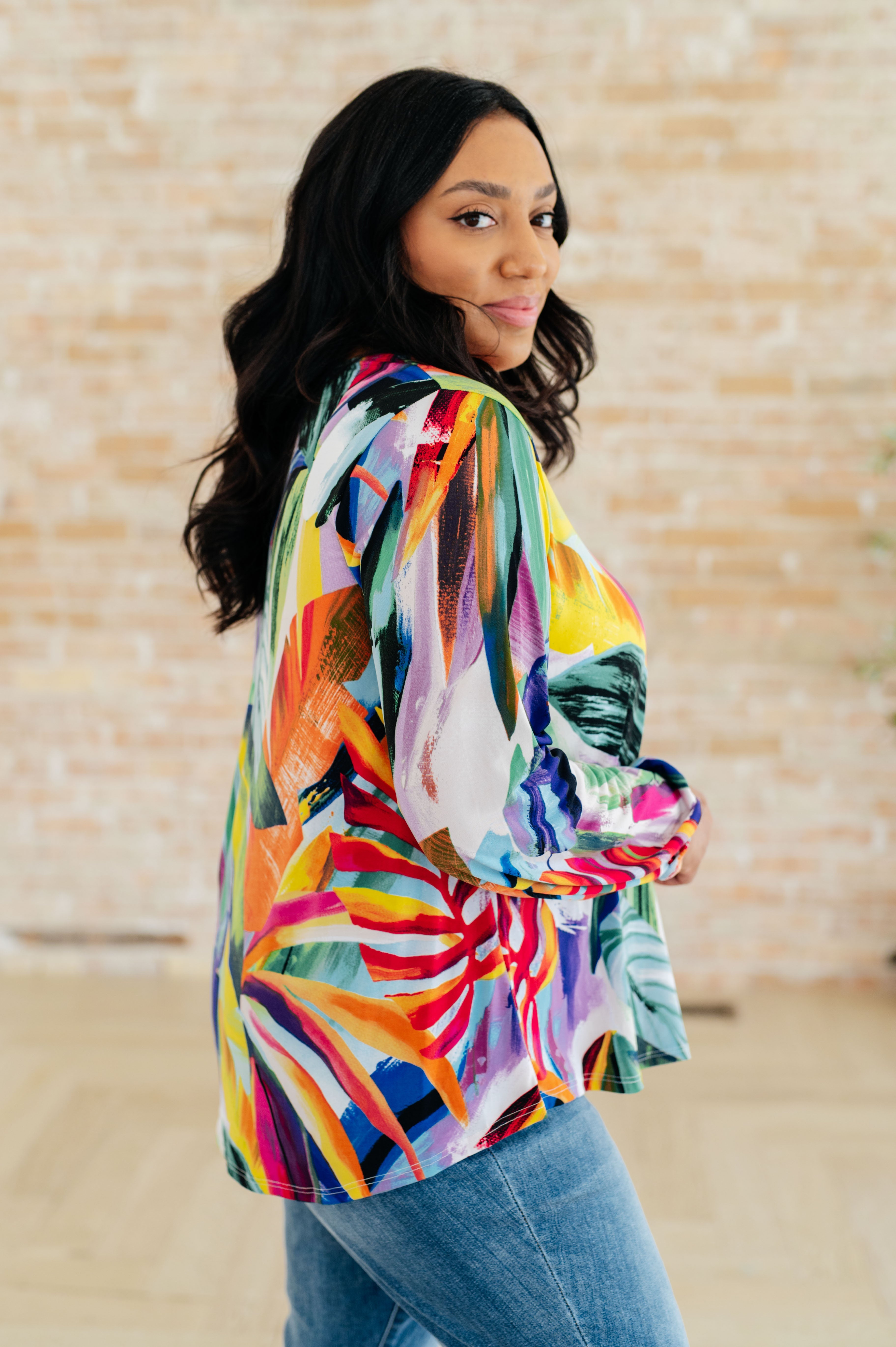 So Vibrant Tropical Blouse