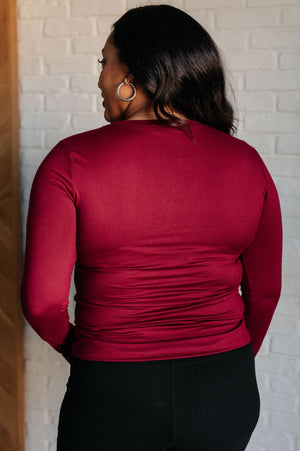 Smooth Touch Long Sleeve Tee in Cabernet