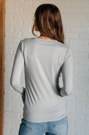 Smooth Touch Long Sleeve Tee in Light Grey