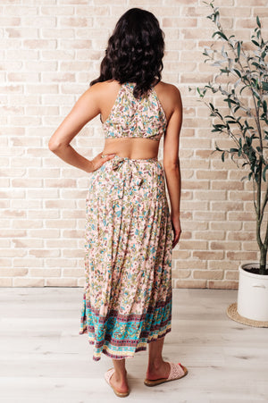 Boho Vibes Floral Cutout Maxi Dress