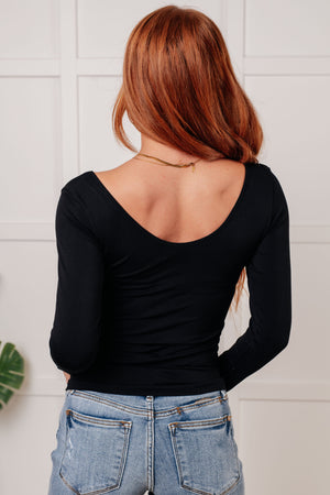 Simply Seamless Reversible Top in Black