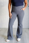 Forming Routines Twill Crossover Waist Flare Pants in Titanium