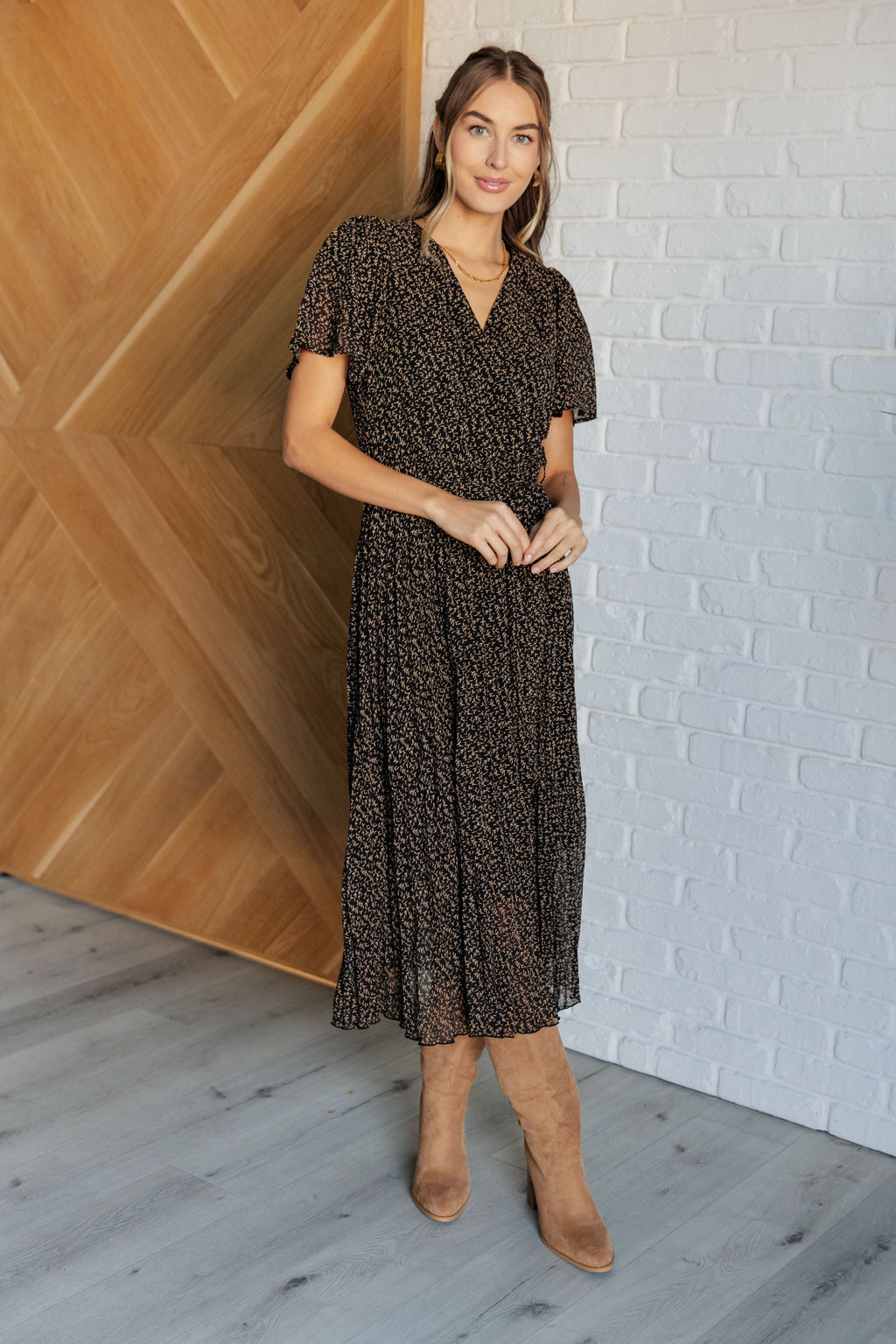 Make an Entrance Surplice Neck Dress