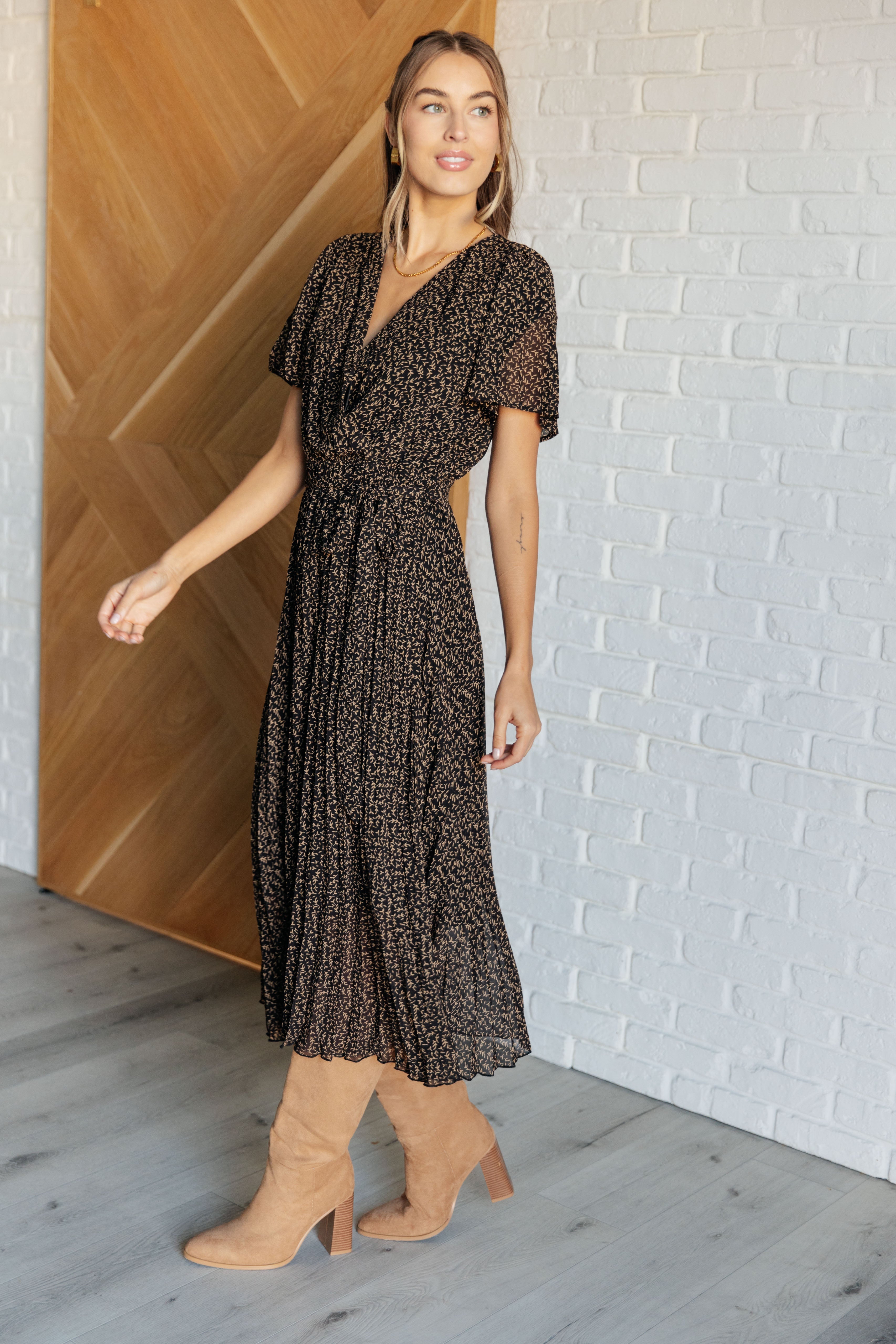 Make an Entrance Surplice Neck Dress