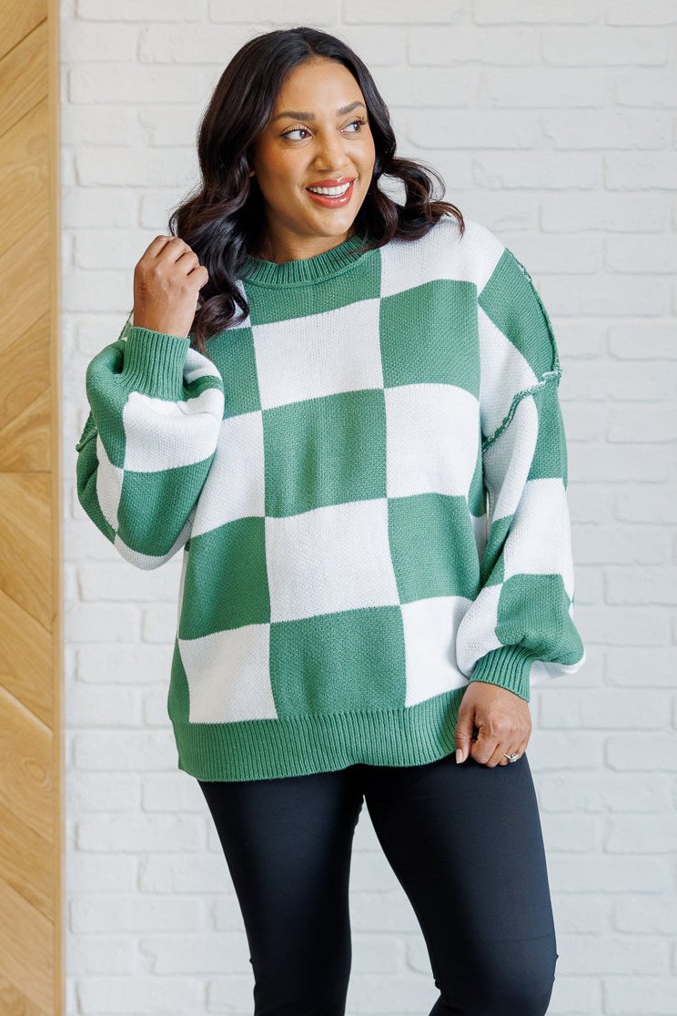 Checkmate Sweater in Green