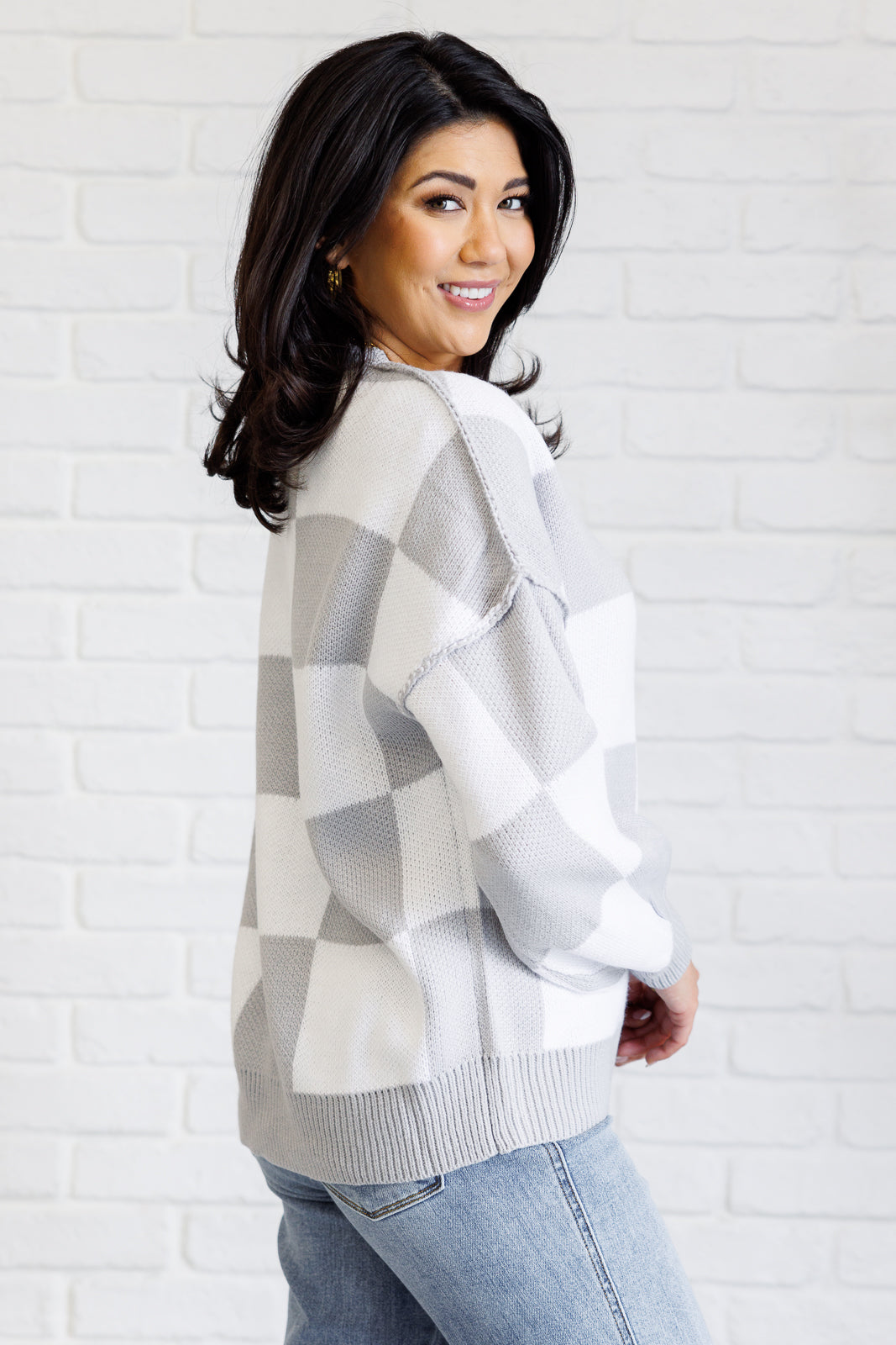 Checkmate Sweater in Grey