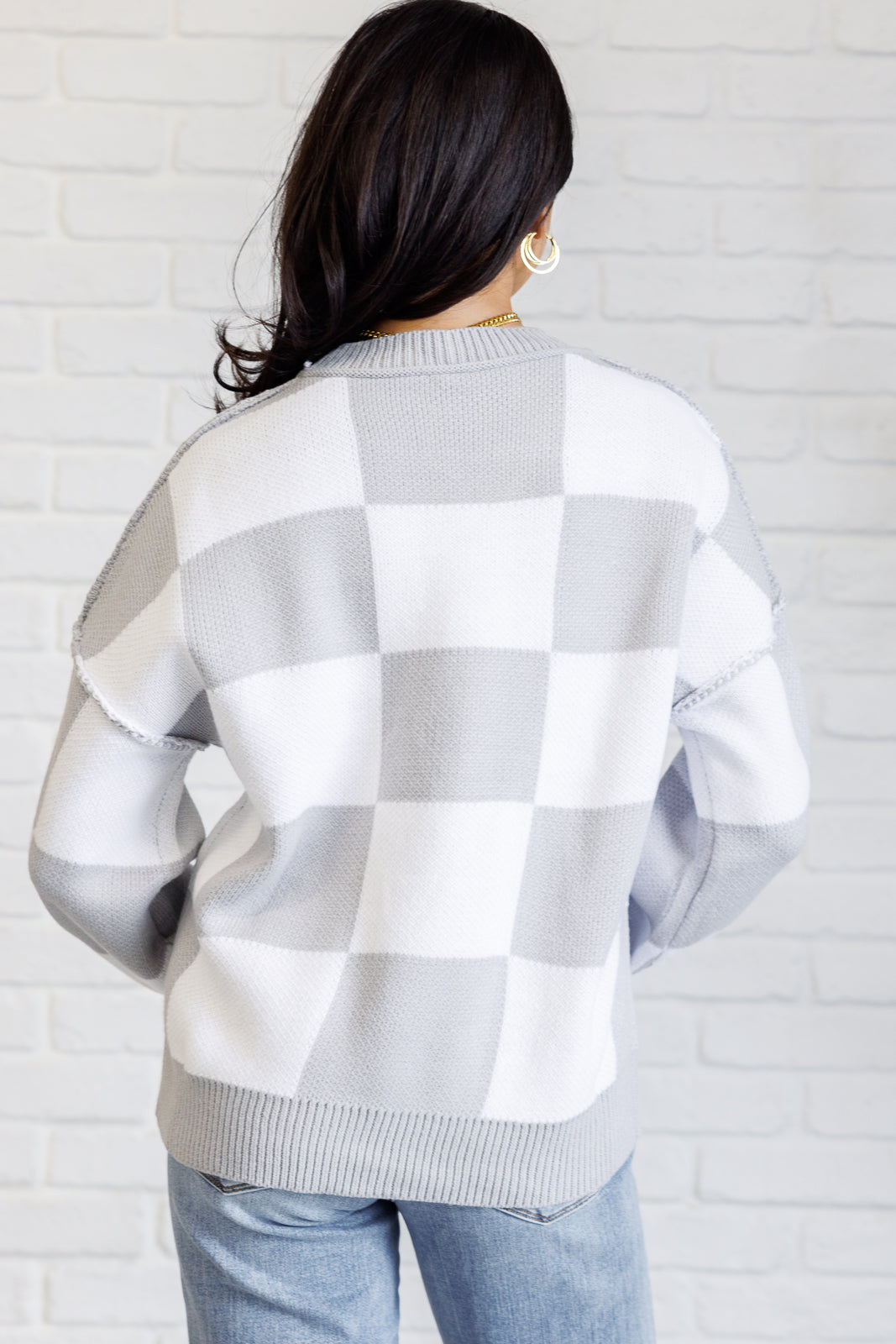 Checkmate Sweater in Grey