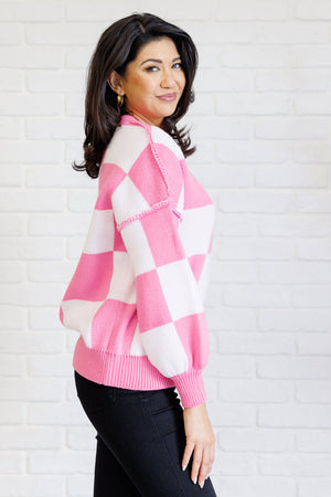 Checkmate Sweater in Pink