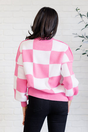 Checkmate Sweater in Pink