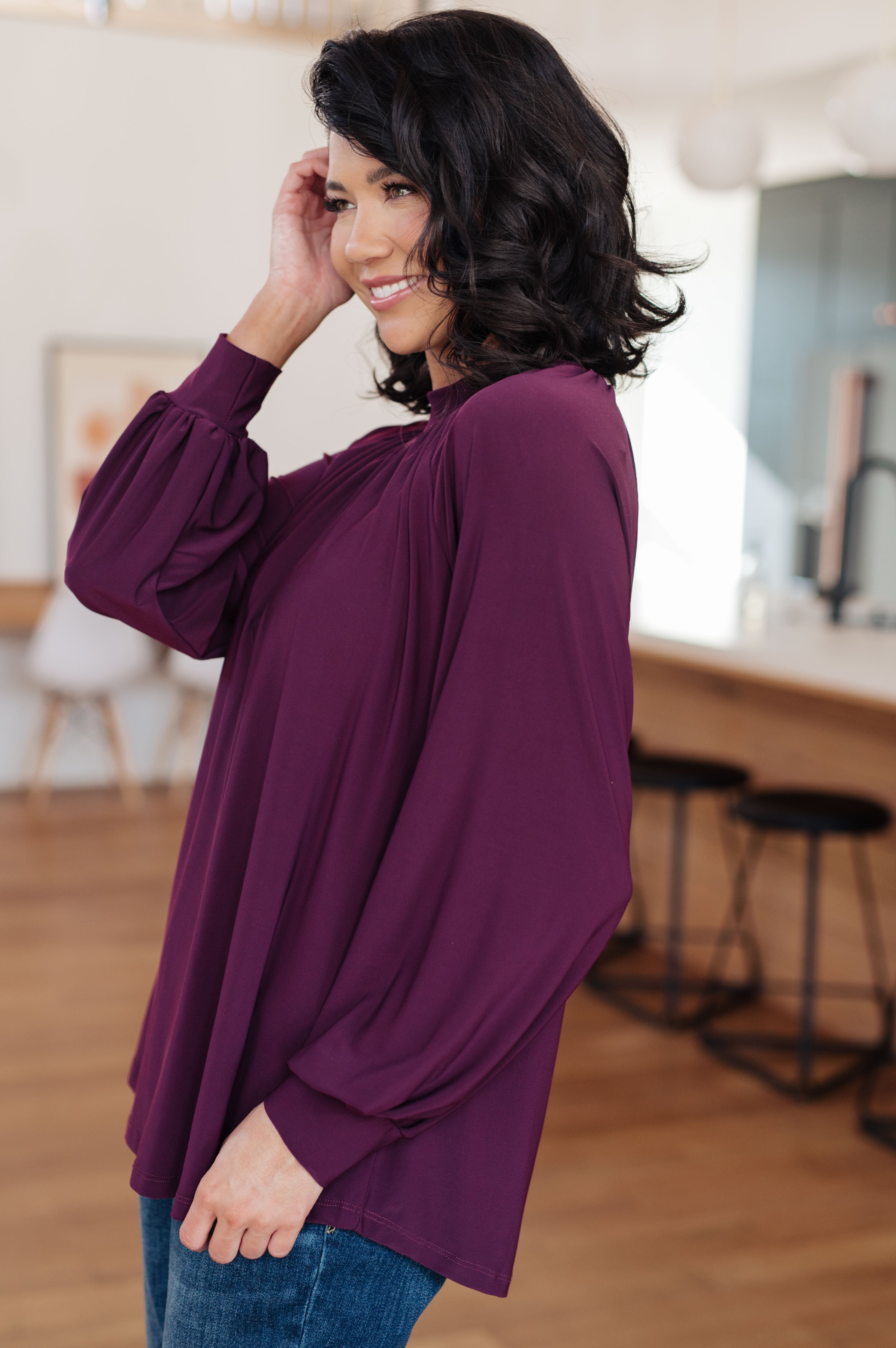 Finishing Touch Mock Neck Blouse