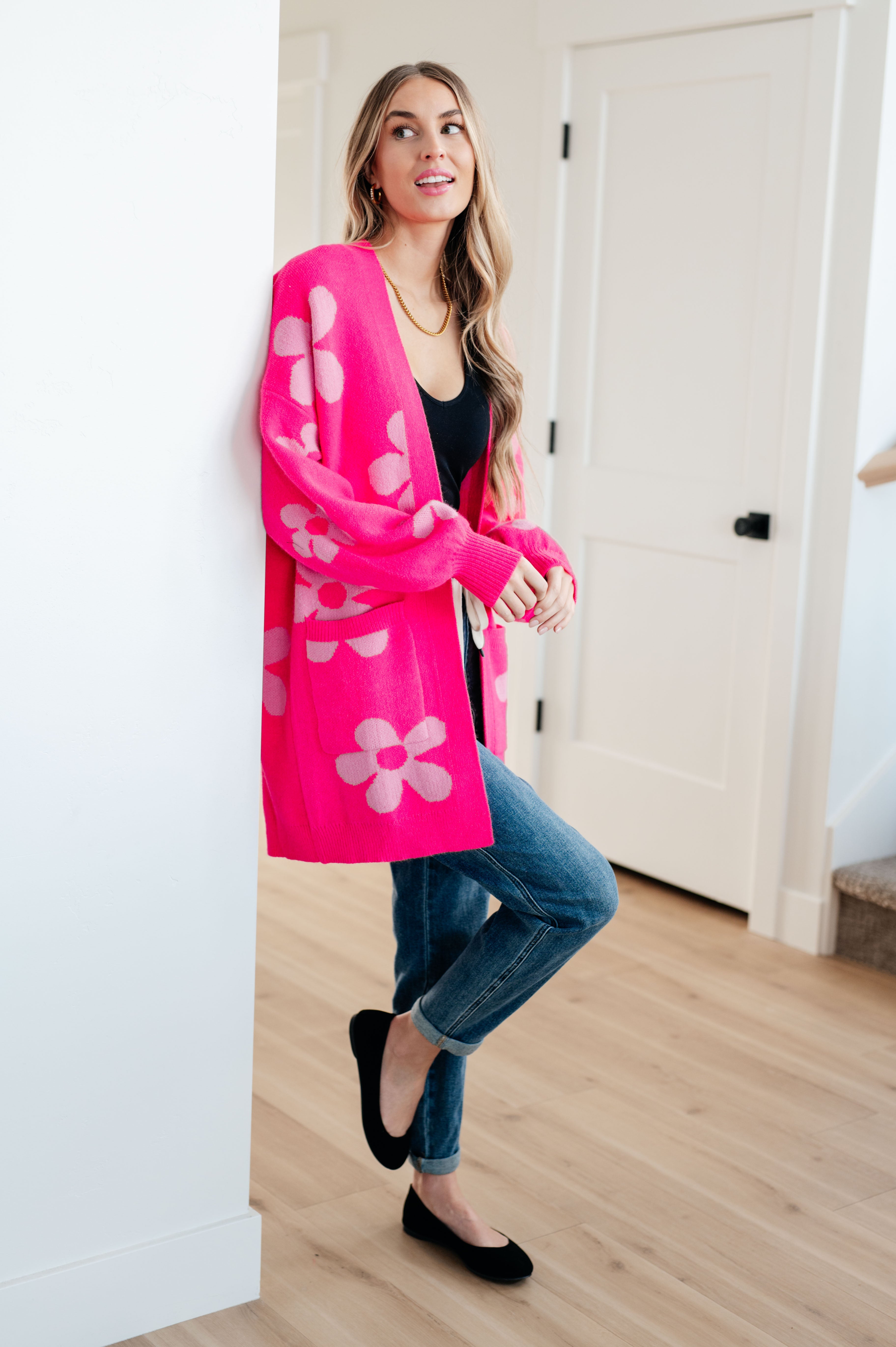 Fresh as a Daisy Cardigan in Pink