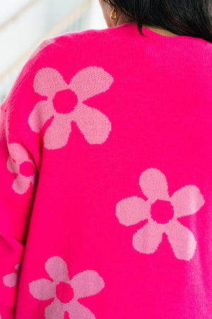 Fresh as a Daisy Cardigan in Pink