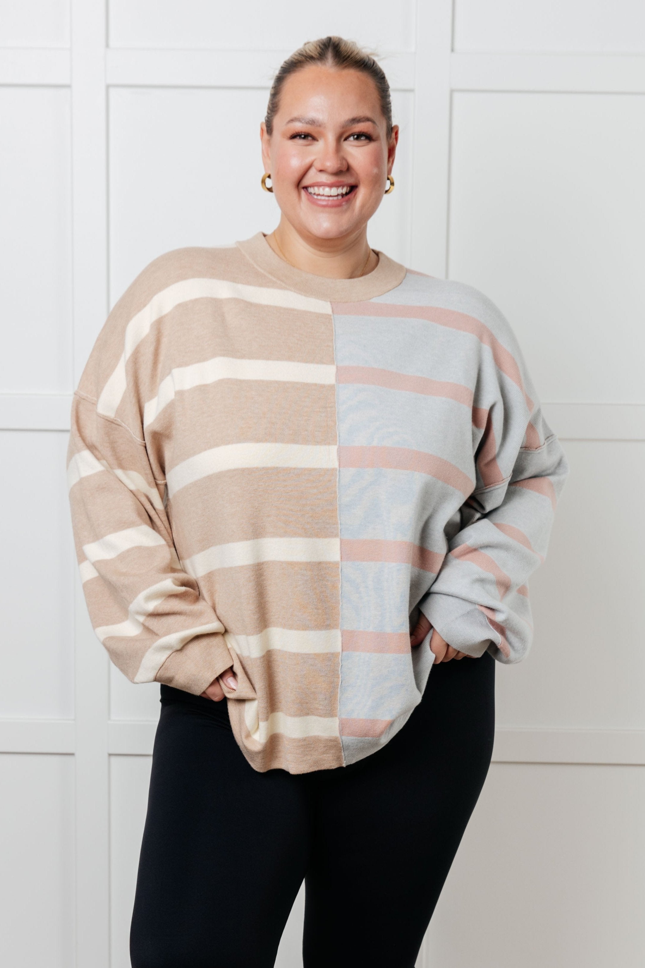 Artful Stripes Patchwork Sweater