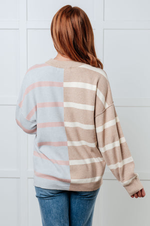 Artful Stripes Patchwork Sweater