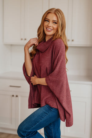 Unmistakable Style Cowl Neck Poncho