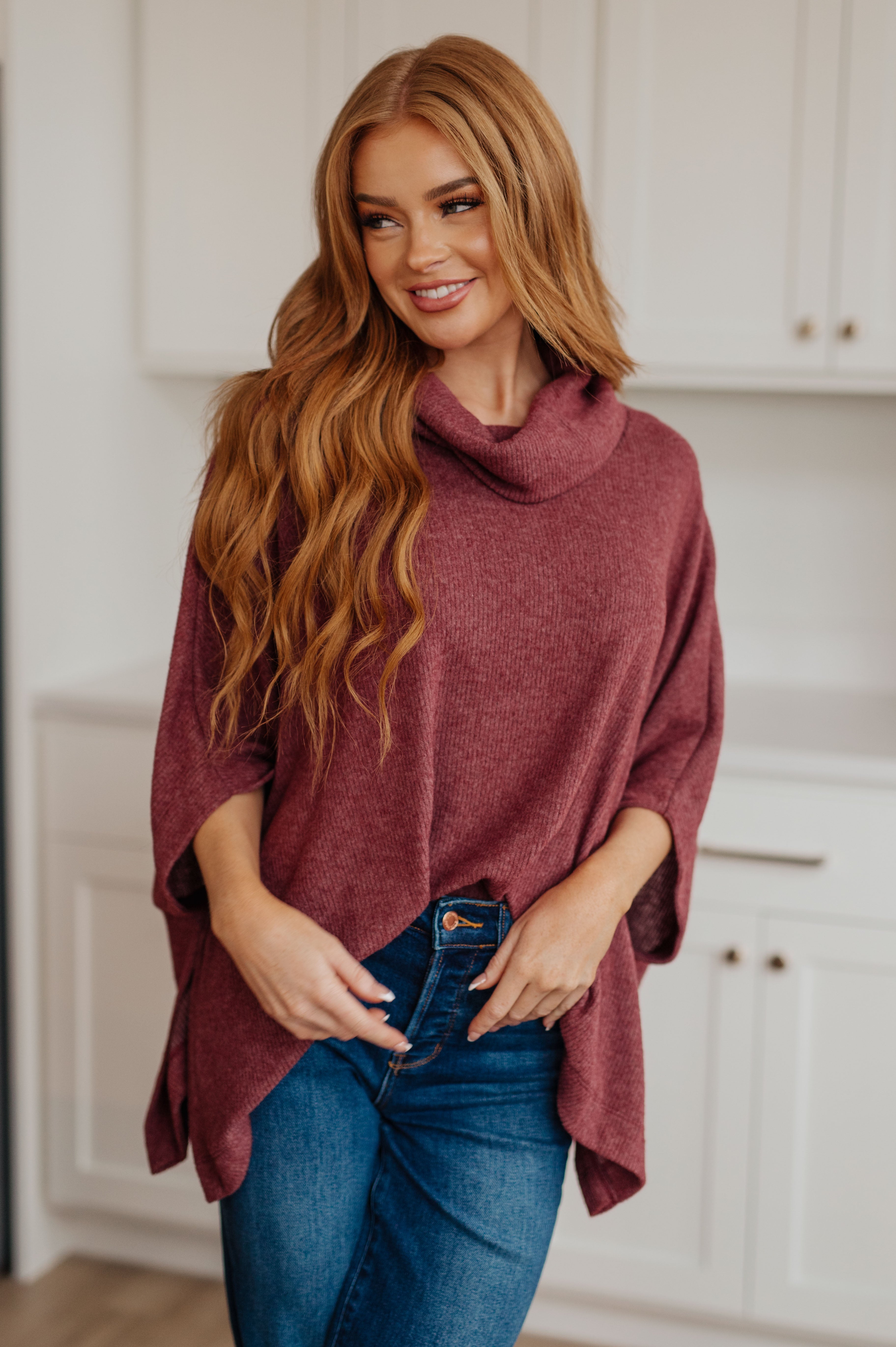 Unmistakable Style Cowl Neck Poncho