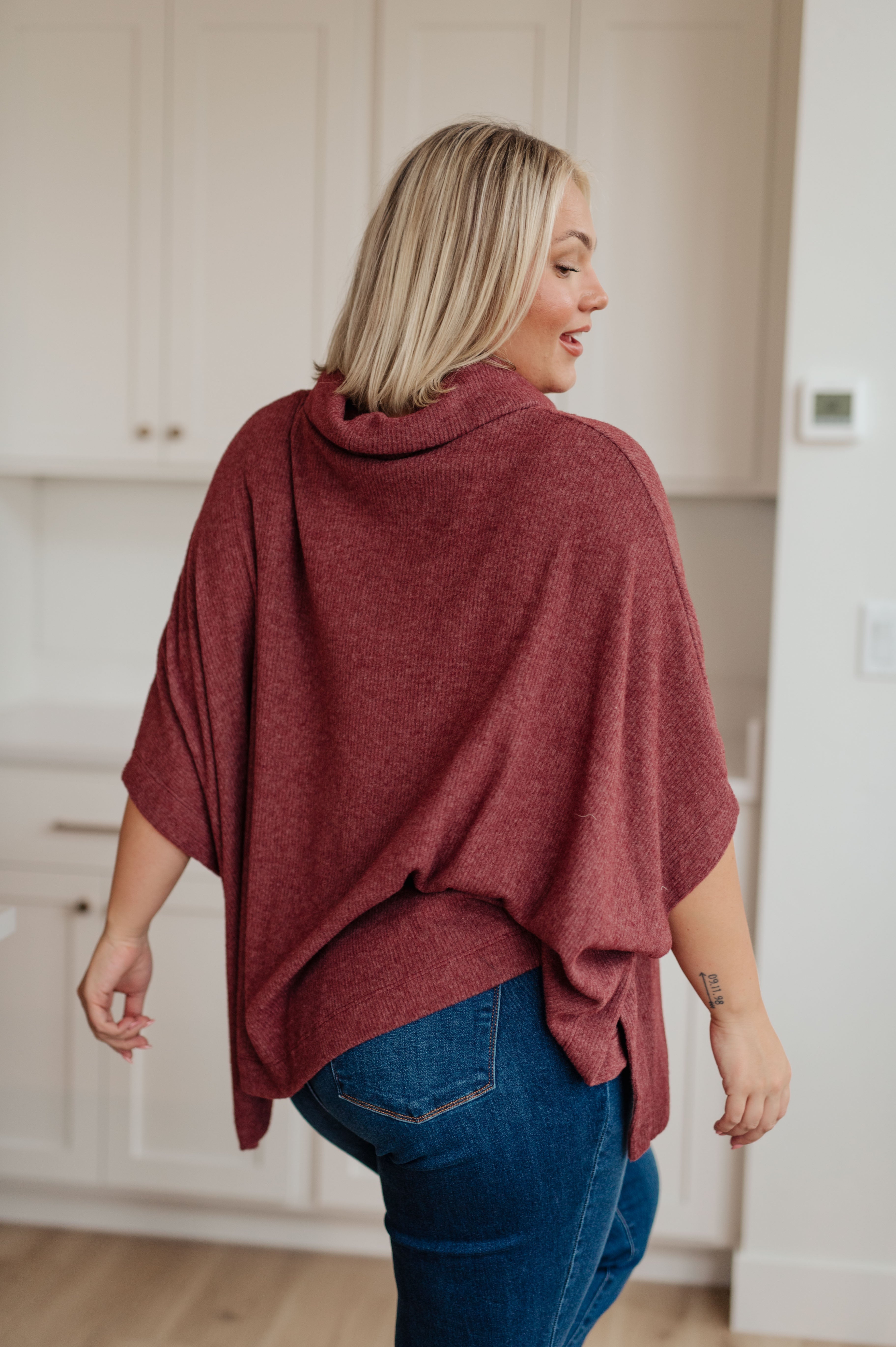 Unmistakable Style Cowl Neck Poncho