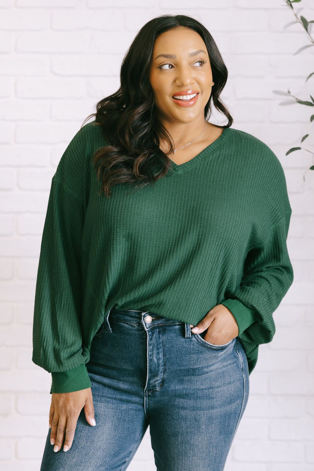 Next Chapter V-Neck Top in Green