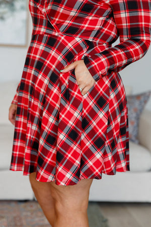 Plaiditude Long Sleeve Skort Dress