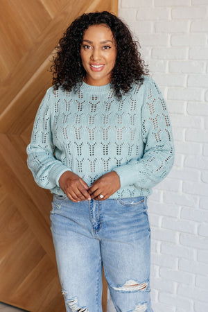 Lightweight Pointelle Knit Sweater