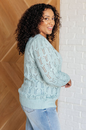 Lightweight Pointelle Knit Sweater