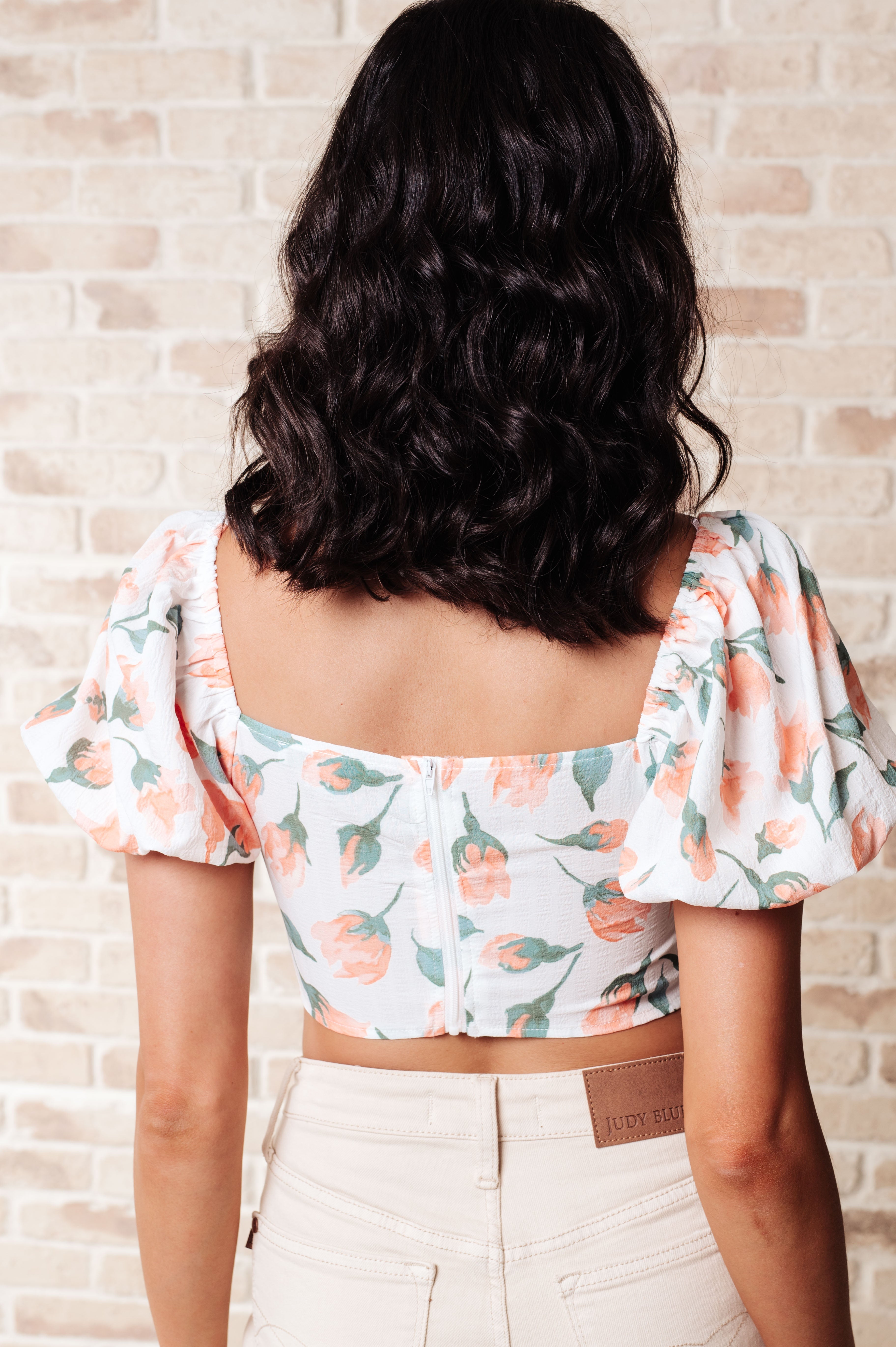 Irresistible Cropped Floral Blouse